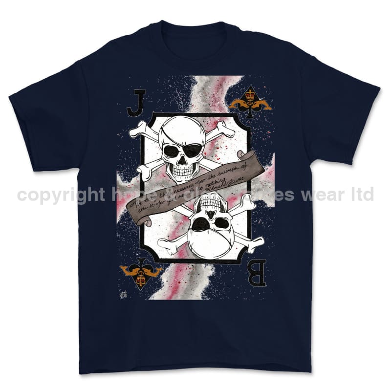 Submariner Royal Navy Playing Card Art Front Printed T-Shirt