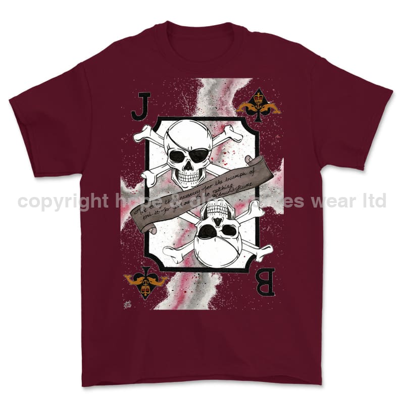 Submariner Royal Navy Playing Card Art Front Printed T-Shirt