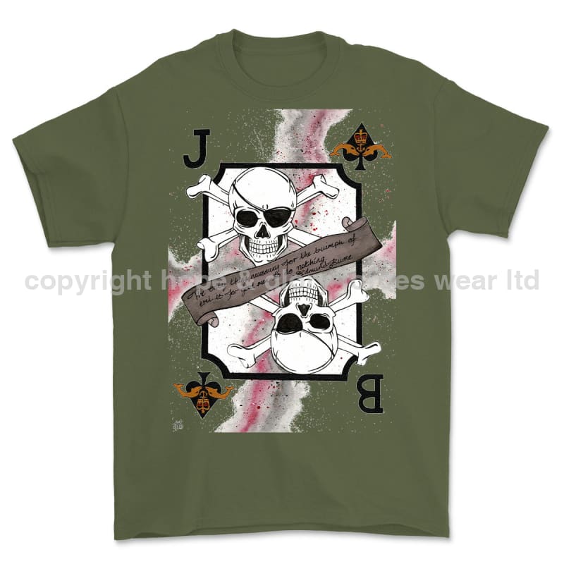 Submariner Royal Navy Playing Card Art Front Printed T-Shirt