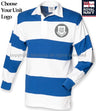 Royal Navy Units Stripe Rugby Shirt Small - 36/38 Inch Chest / White/Royal Blue