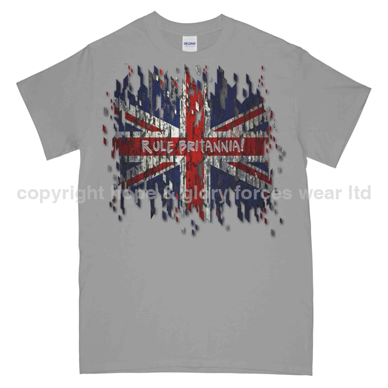 Rule Britannia Digital British Union Jack Printed T-Shirt