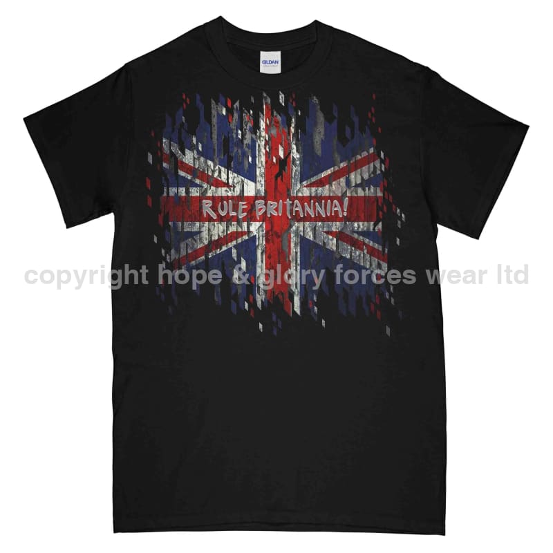 Rule Britannia Digital British Union Jack Printed T-Shirt