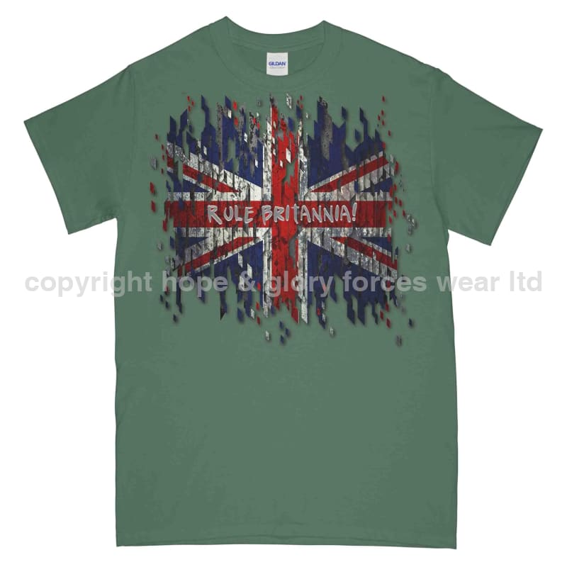 Rule Britannia Digital British Union Jack Printed T-Shirt