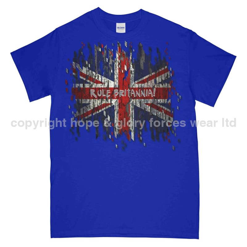 Rule Britannia Digital British Union Jack Printed T-Shirt