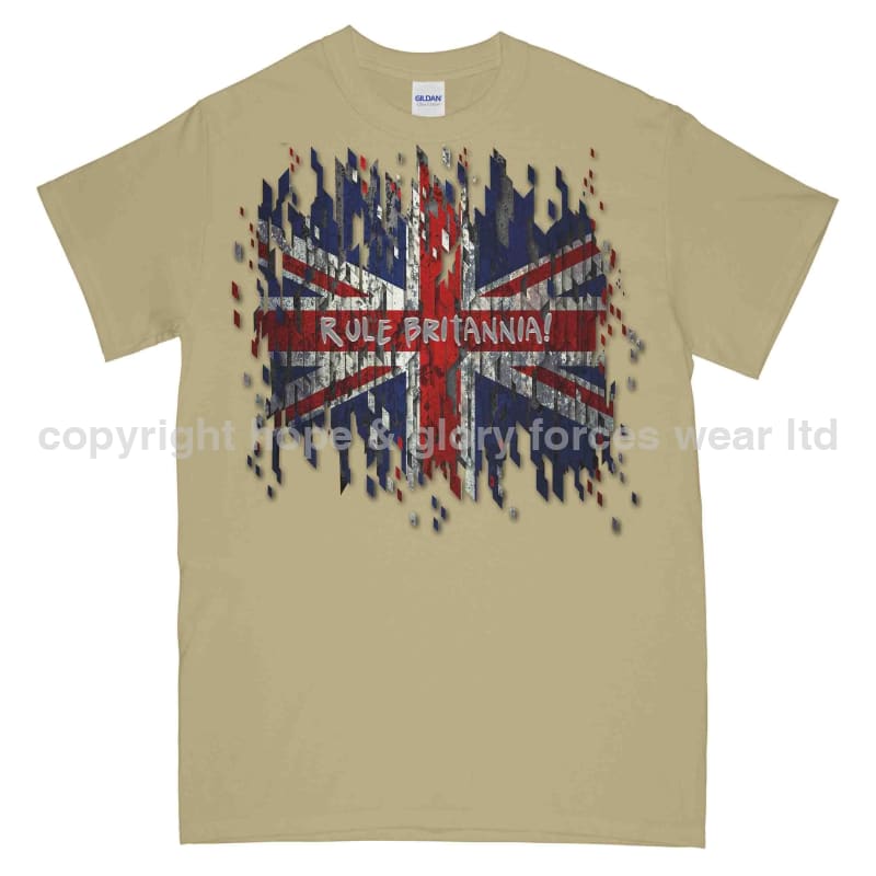 Rule Britannia Digital British Union Jack Printed T-Shirt