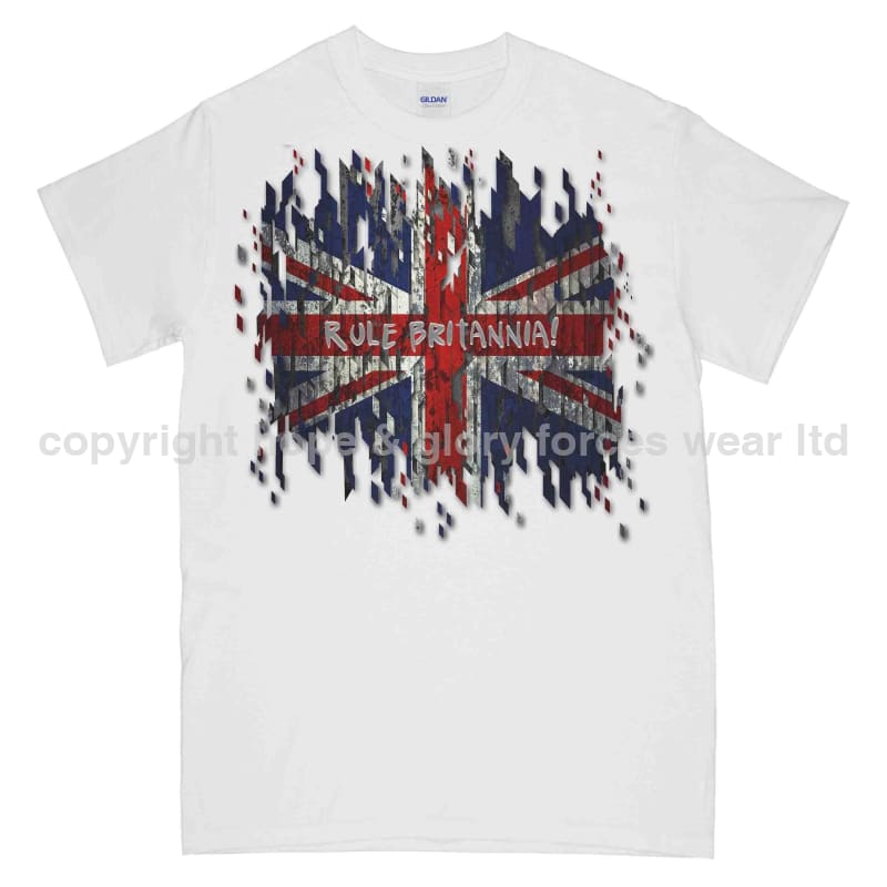 Rule Britannia Digital British Union Jack Printed T-Shirt