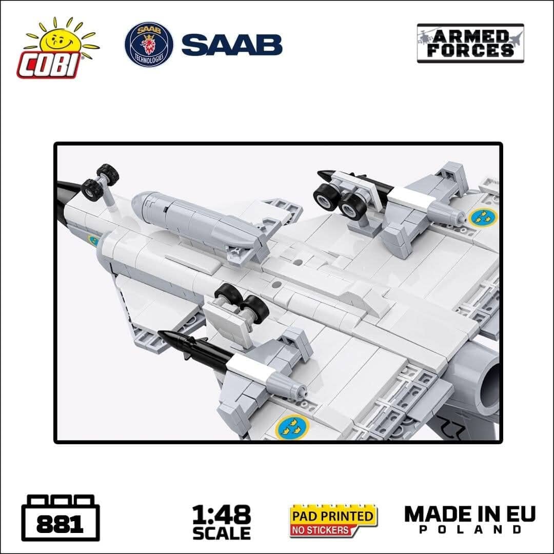Saab VJ37 Viggen brick plane model - COBI 5915 - 881 bricks