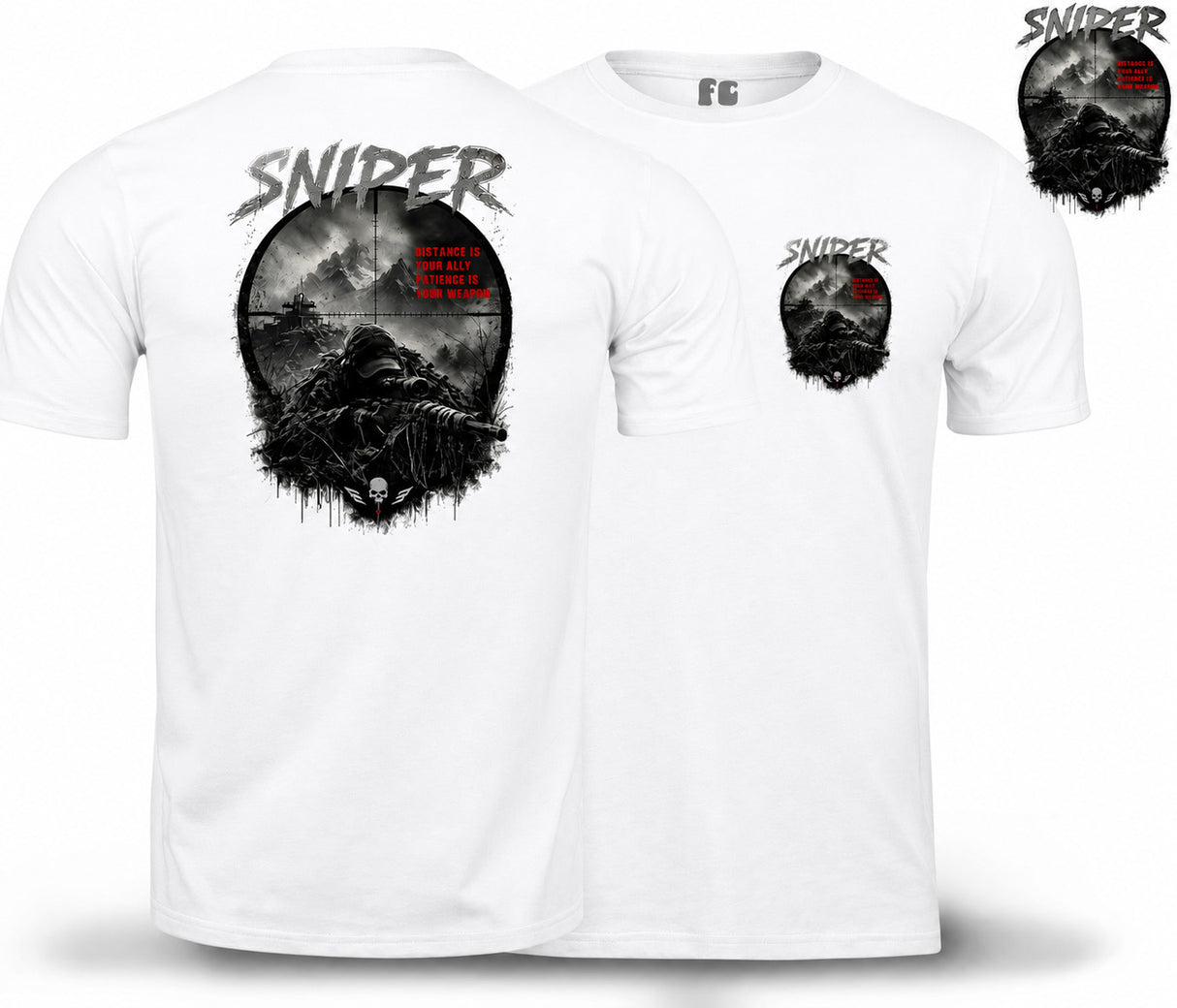 Sniper Dark Ops Double Print T-Shirt