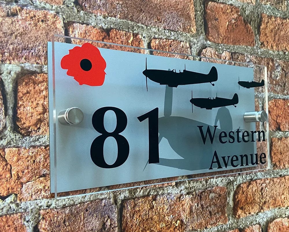 Spitfire Fighter Plane Scene House Sign