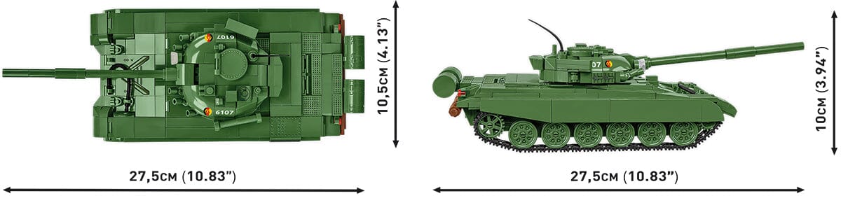 T-72 M1 DDR and RU brick tank model