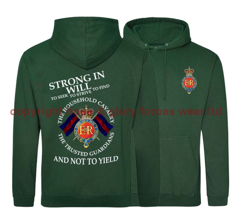 The Household Cavalry Strong In Will Double Side Printed Hoodie