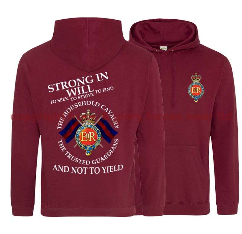 The Household Cavalry Strong In Will Double Side Printed Hoodie