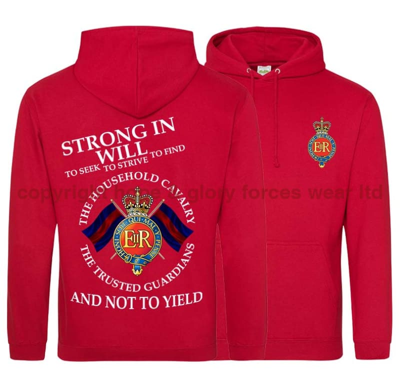 The Household Cavalry Strong In Will Double Side Printed Hoodie