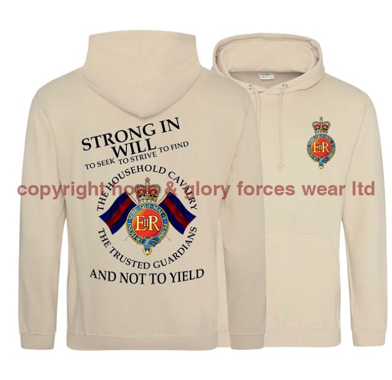The Household Cavalry Strong In Will Double Side Printed Hoodie