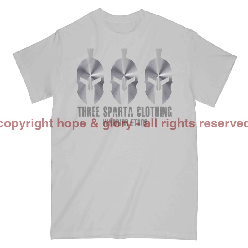Three Sparta Silver Warrior Military Printed T-Shirt