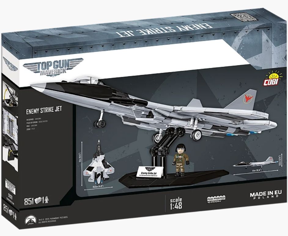 Top Gun SU-57 Felon brick plane model - COBI 5921 - 816 bricks