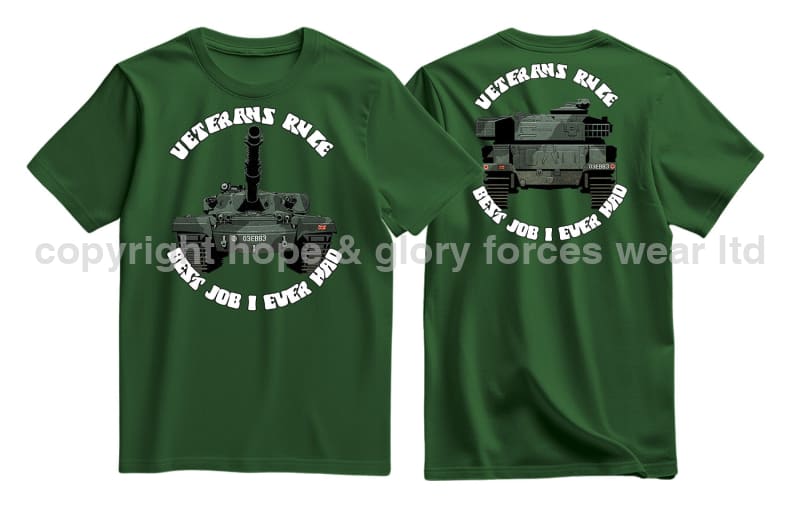 Veterans Rule Chieftain Tank Best Job I Ever Had Double Print T-Shirt