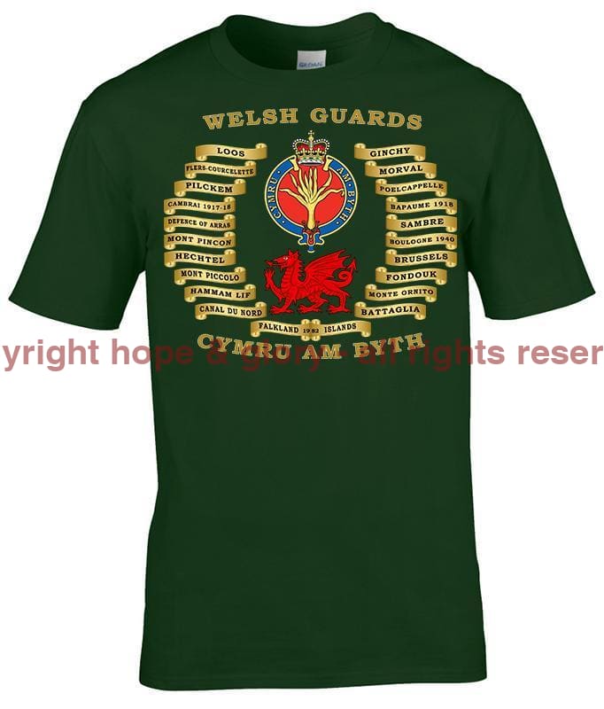 Welsh Guards Battle Honours Printed T-Shirt