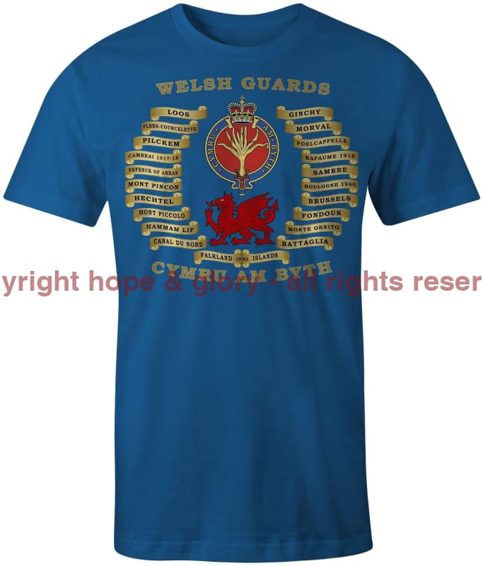 Welsh Guards Battle Honours Printed T-Shirt