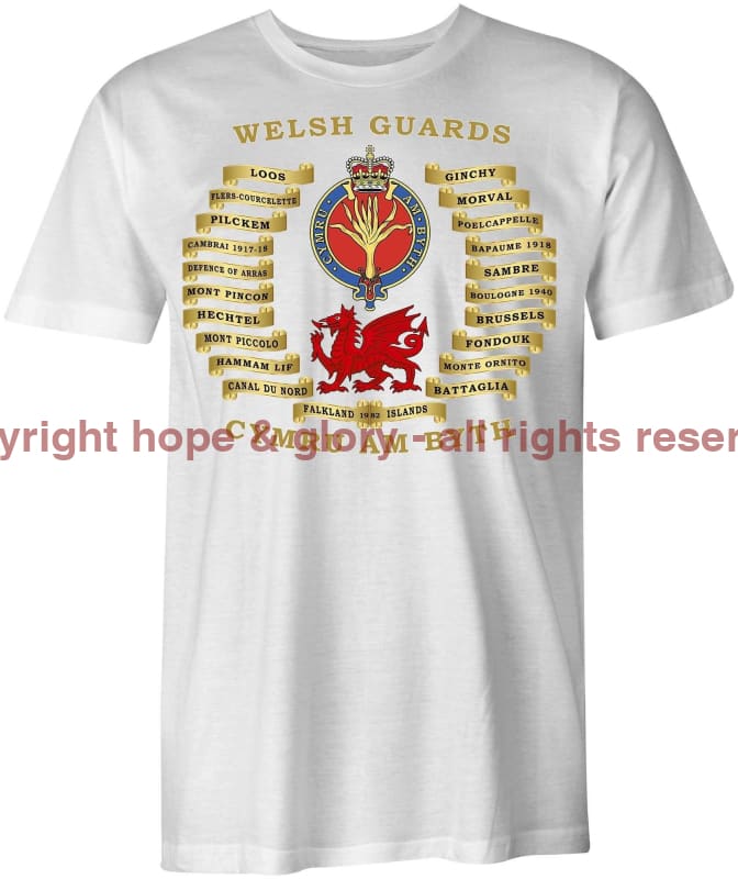 Welsh Guards Battle Honours Printed T-Shirt