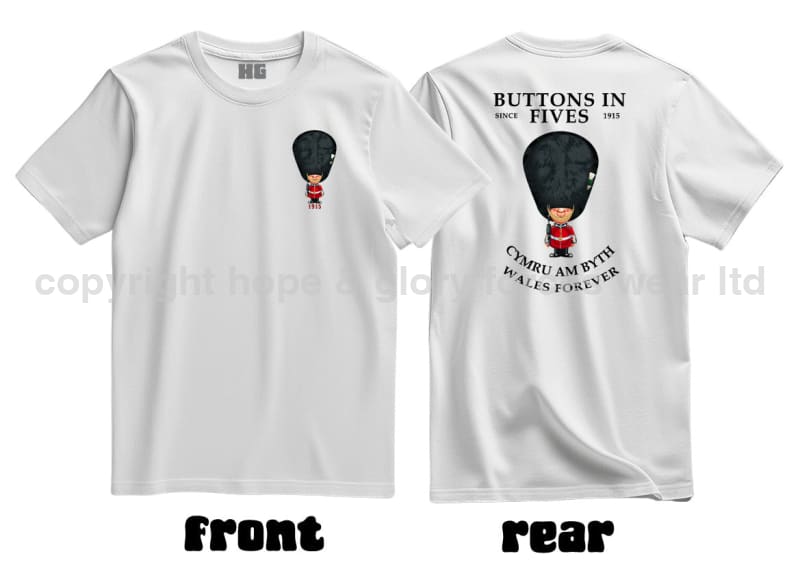 Welsh Guards Buttons in Fives Double Print T-Shirt