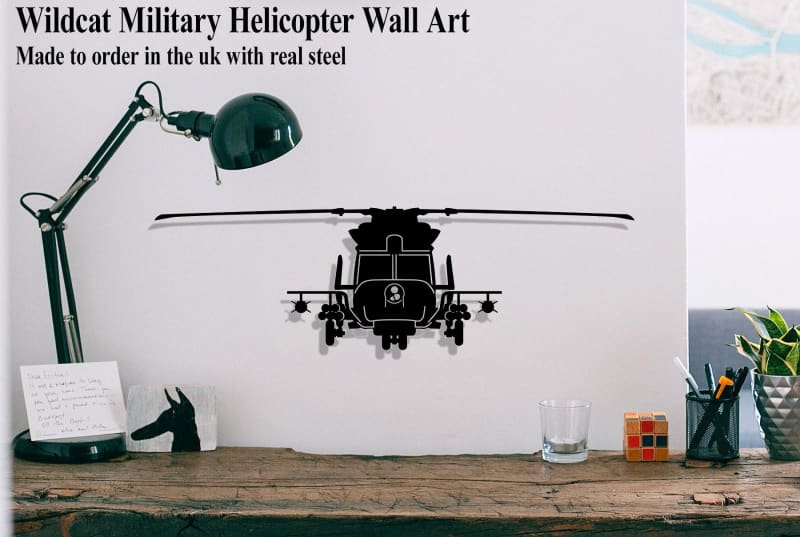 Wildcat AW159 Military Helicopter Metal Wall Art