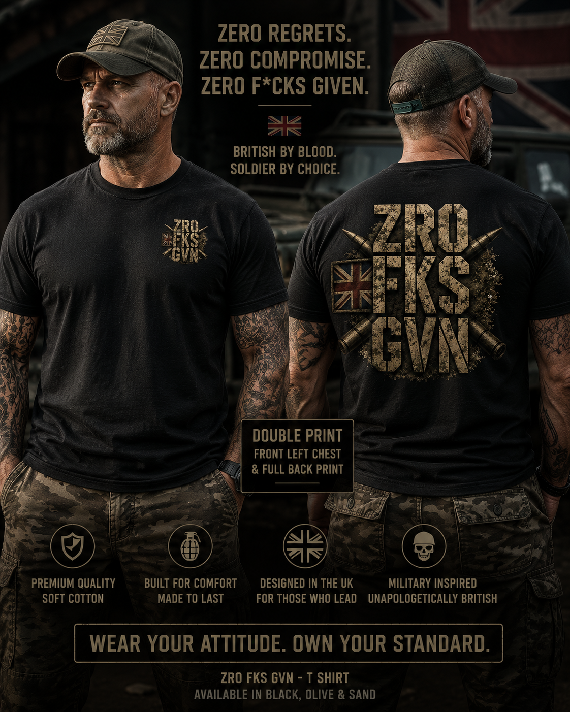 ZRO FKS GVN Double Print T-Shirt