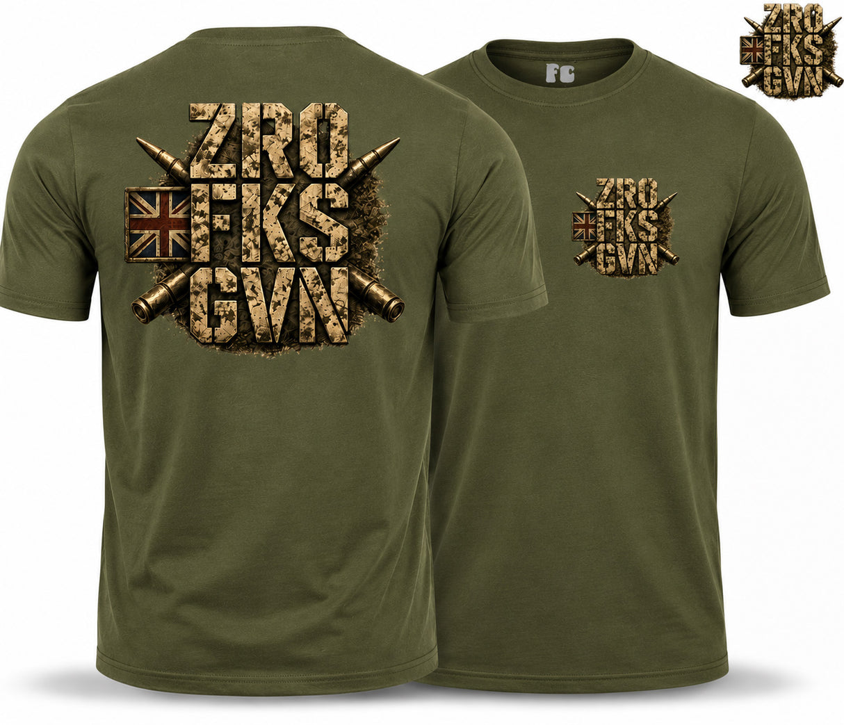 ZRO FKS GVN Double Print T-Shirt