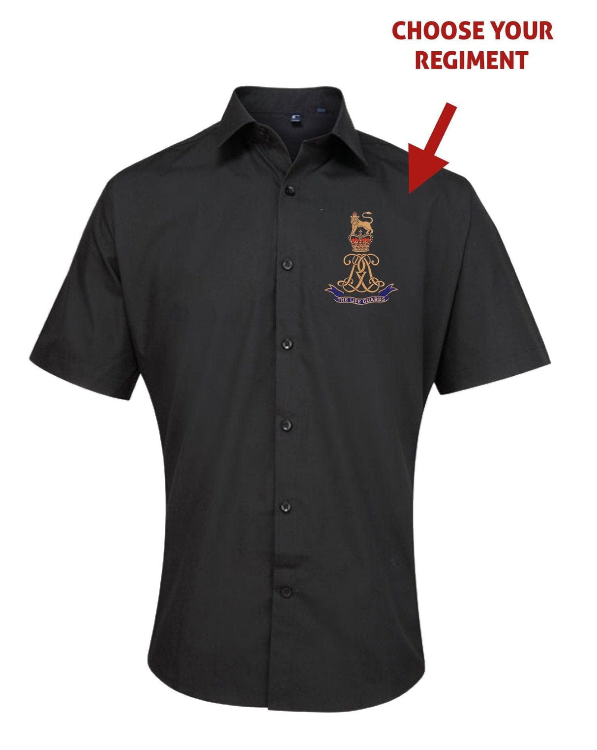 Oxford Dress Shirt - ARMED FORCES ARMY NAVY RAF Embroidered Short Sleeve Oxford Shirt