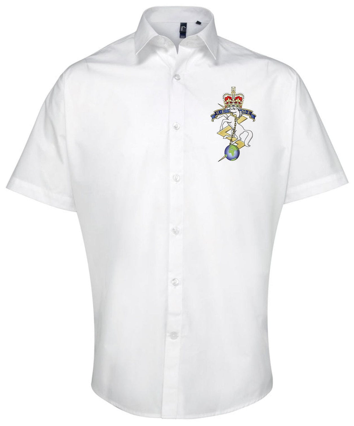 Oxford Dress Shirt - ARMED FORCES ARMY NAVY RAF Embroidered Short Sleeve Oxford Shirt