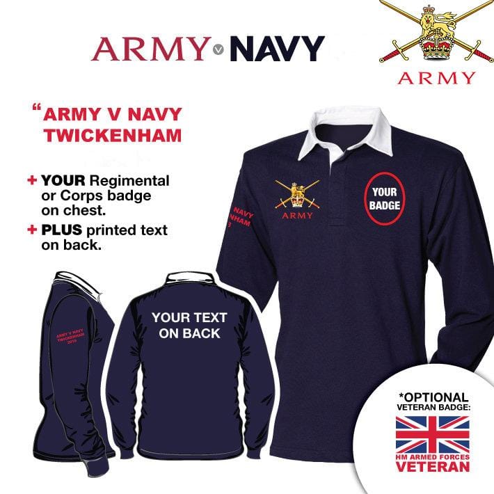 Rugby Shirts - Army V Navy 2019 British Army Long Sleeve Rugby Shirt