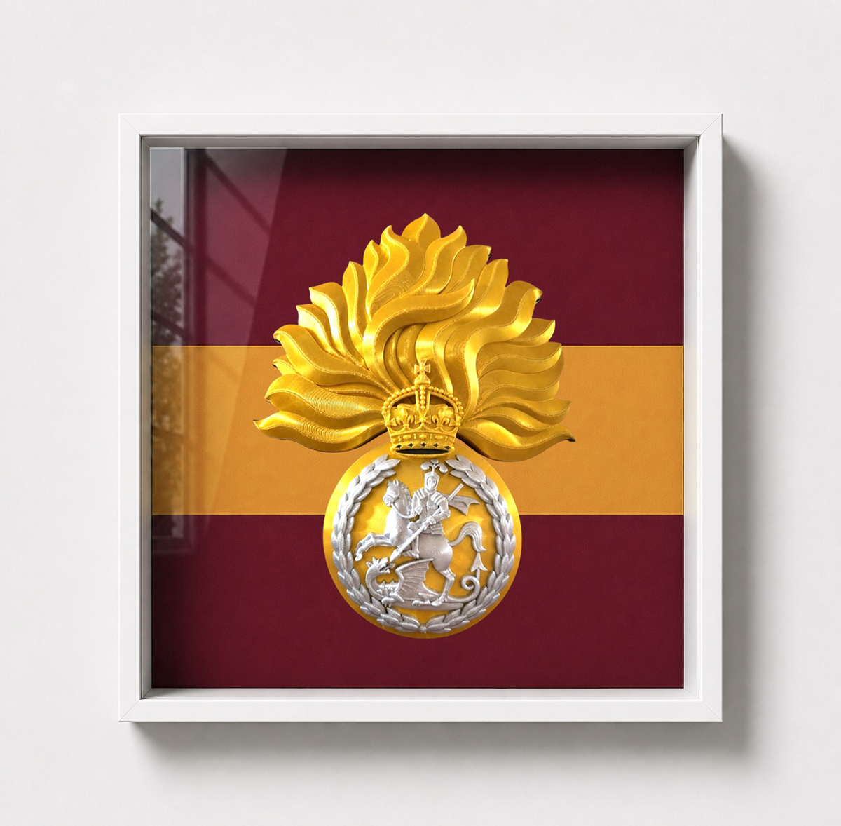 Royal Regiment of Fusiliers Grenade Display Frame King's Crown