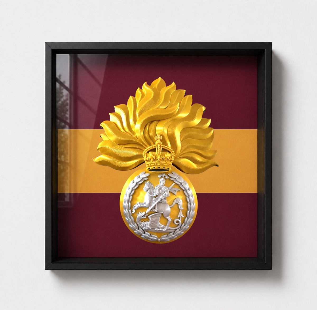 Royal Regiment of Fusiliers Grenade Display Frame King's Crown