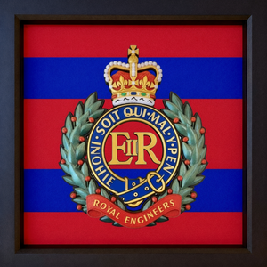Royal Engineers Queens 3D Cap Badge Display Frame