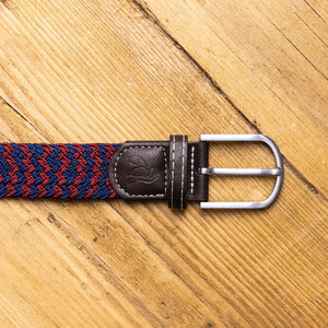 Royal Engineers Woven Belt - Burgundy Zigzag