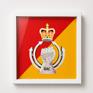 Royal Armoured Corps Cap Badge Display Frame – Queen's Crown | Officially Licensed
