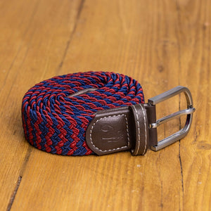 Royal Engineers Woven Belt - Burgundy Zigzag