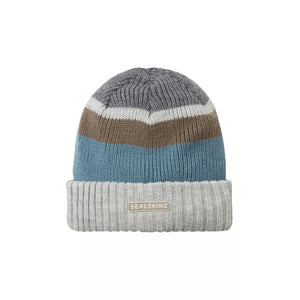 Unisex Waterproof Thermal Roll Cuff Striped Beanie Hat