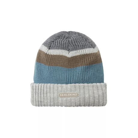 Unisex Waterproof Thermal Roll Cuff Striped Beanie Hat