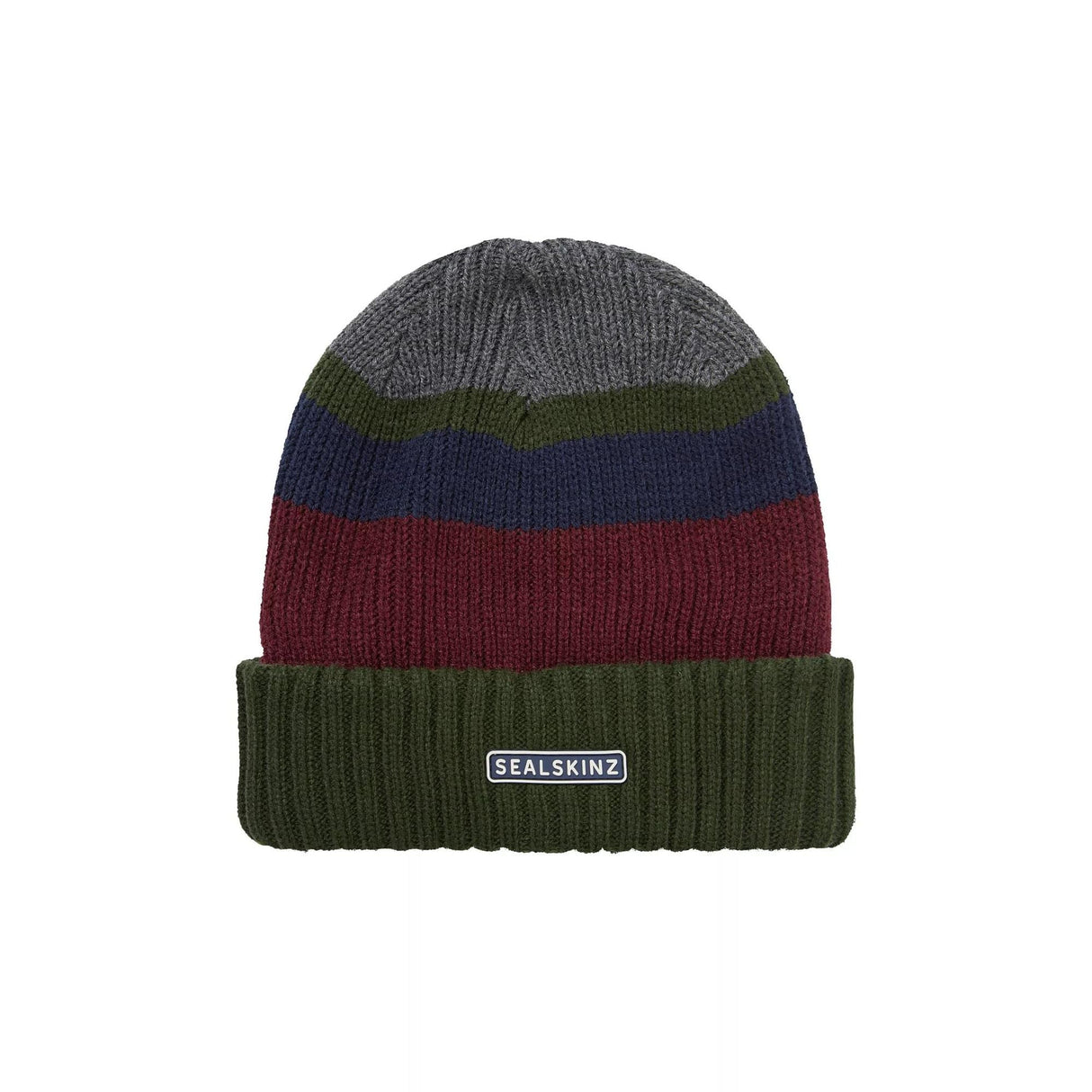 Unisex Waterproof Thermal Roll Cuff Striped Beanie Hat