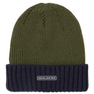 Mens Waterproof Cold Weather Roll Cuff Beanie Hat