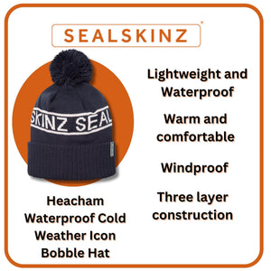 Unisex Waterproof Cold Weather Icon Bobble Hat