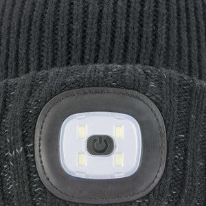 Waterproof Cold Weather LED Roll Cuff Beanie for Men and Women