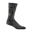 Mens Forest Patterned Boot Midweight Merino Wool Hiking Socks