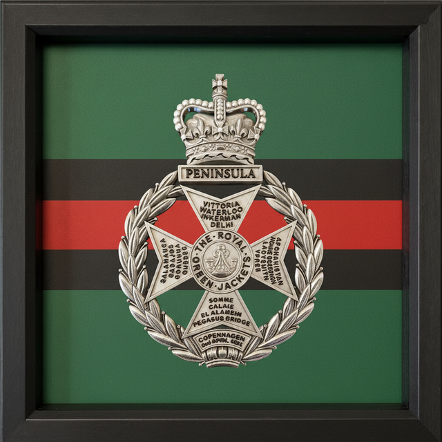 Royal Green Jackets Cap Badge Display Frame 