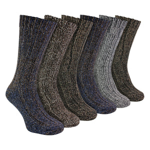 Mens 6 Pack Ribbed Alpaca Boot Socks