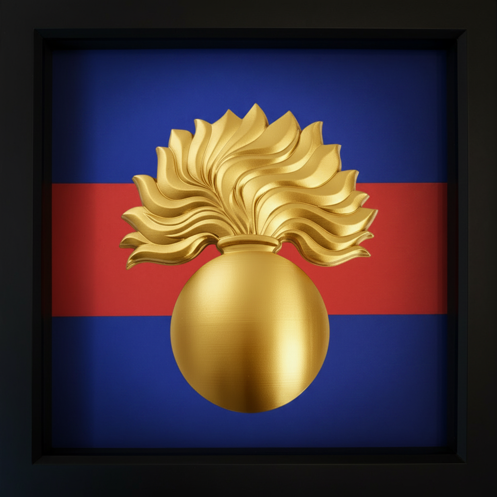 Grenadier Guards Grenade 3D Cap Badge Display Frame