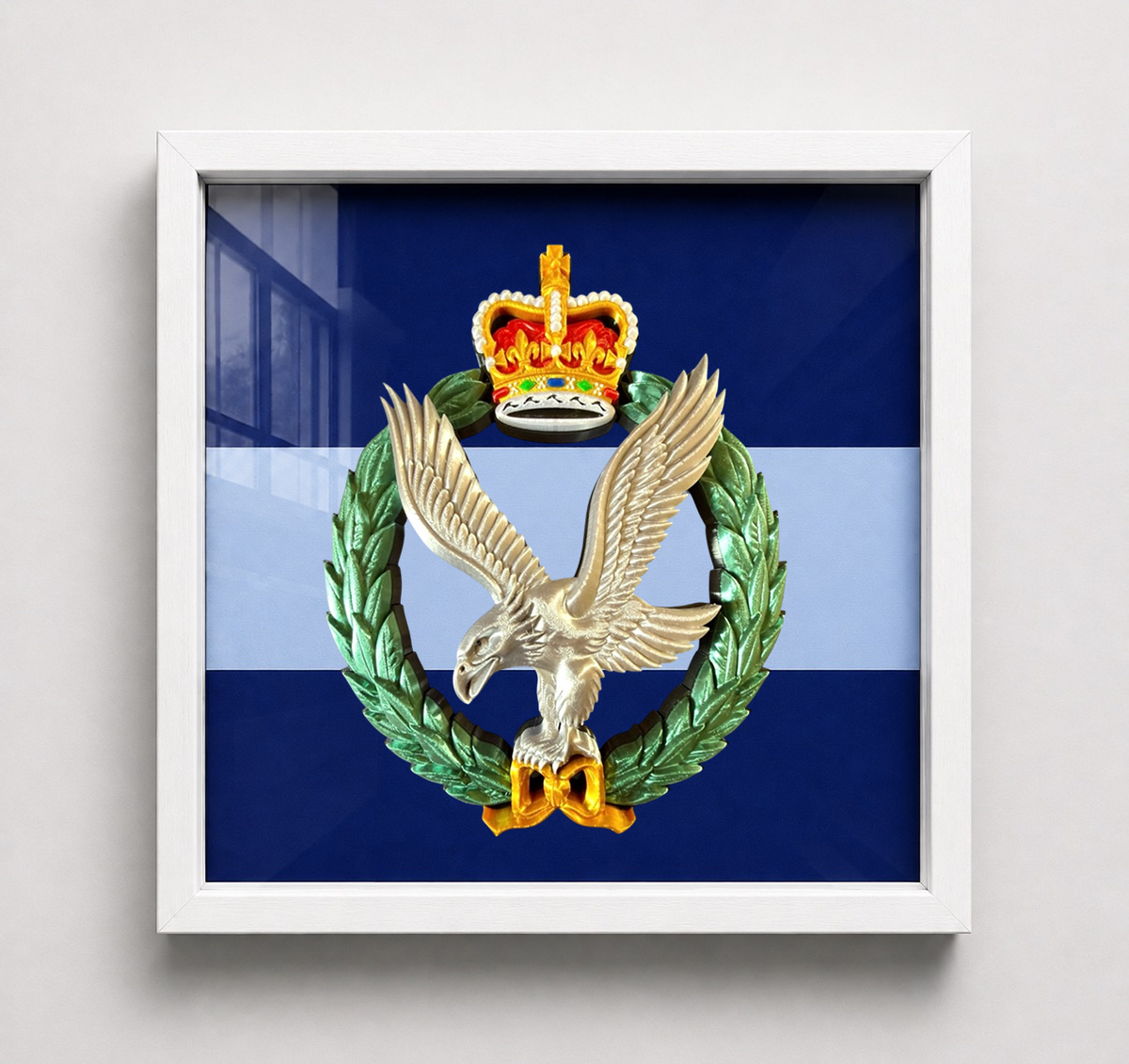 Army Air Corps Cap Badge Display Frame Queen's Crown 