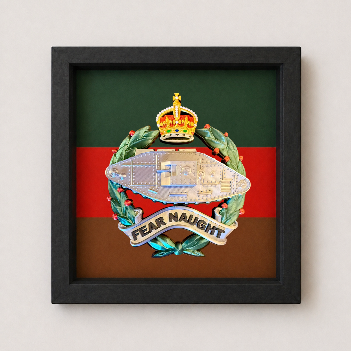 Royal Tank Regiment 3D King's Cap Badge Display Frame 