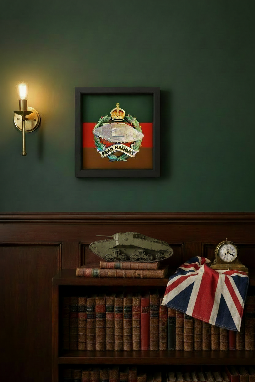 Royal Tank Regiment 3D King's Cap Badge Display Frame 